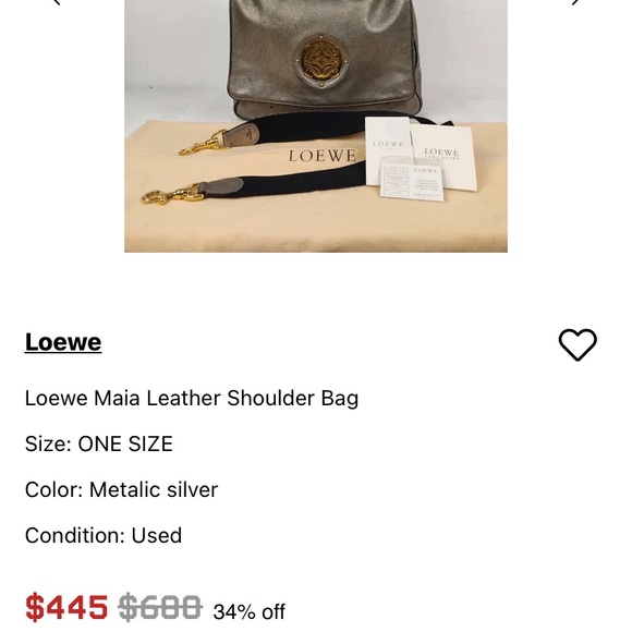 Loewe Maia Metallic Leather Shoulder Bag - Picture 8 of 9